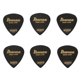 Ibanez Grip Wizard Series Sand Grip Pick [EXTRA HEAVY] 6 Pack Black PPA16XSGBK Yote Tear Drop