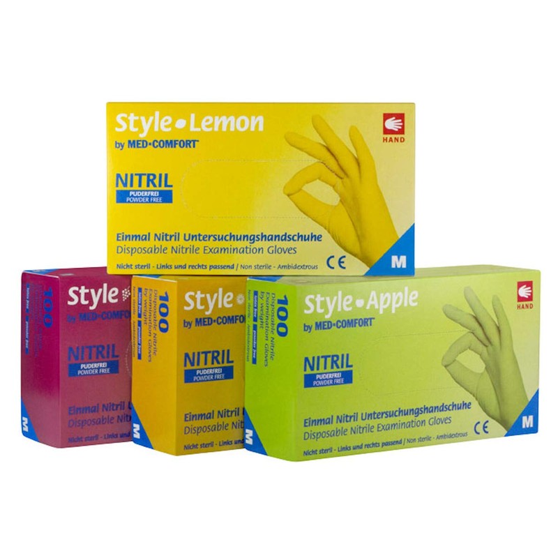 Style Grape by MED-COMFORT Bordeaux Nitrile Gloves Powder-Free Pack of