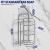 Silver 3-Tier Shower Soap Shampoo Bar Holder, Self Adhesive &