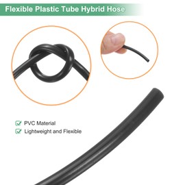 M METERXITY Black Vinyl Tubing, 10 Ft Length 0.08" ID x 0.12" OD PVC Flexible Plastic Tube Hybrid Hose, Flexible PVC Pipe Transfer Liquid Gas for Pond Fountain Garden/Industrial Conveying