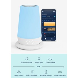 Hatch Rest+ Baby & Kids Sound Machine | 2nd Gen | Child’s Night Light, Alarm Clock, Toddler Sleep Trainer, Time-to-Rise, White Noise, Bedtime Stories, Portable, Backup Battery (with Charging Base)
