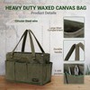 Kamiditer Tool Bag with Metal Frame, Waxed Canvas Wide Open