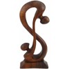 Abstract Wooden Sculpture Figure Statue Africa Asia Connected, 10cm