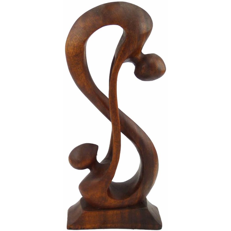 Abstract Wooden Sculpture Figure Statue Africa Asia Connected, 10cm