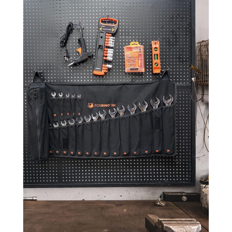 Foxrino Wrench Roll, Wrench Roll Up Pouch, Gifts for Men
