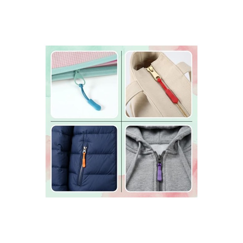 OPLCFO 210 Pcs Zipper Pull Replacement, 30 Colors Zipper Tags