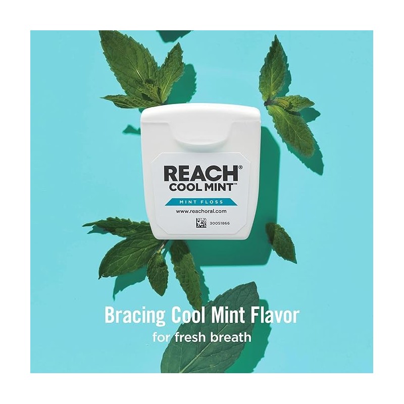 Reach Dental Floss, Cool Mint 55 yds (Pack of 8)