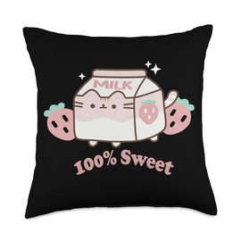Strawberry Cat Milk - 100% Sweet Throw Pillow