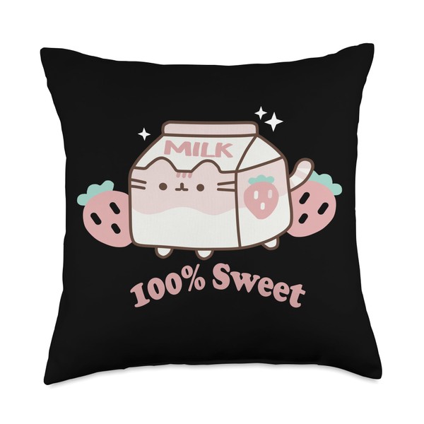 Strawberry Cat Milk - 100% Sweet Throw Pillow
