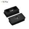 uxcell 16Pcs Black Plastic Rectangle Tube Plugs with M8 Thread,