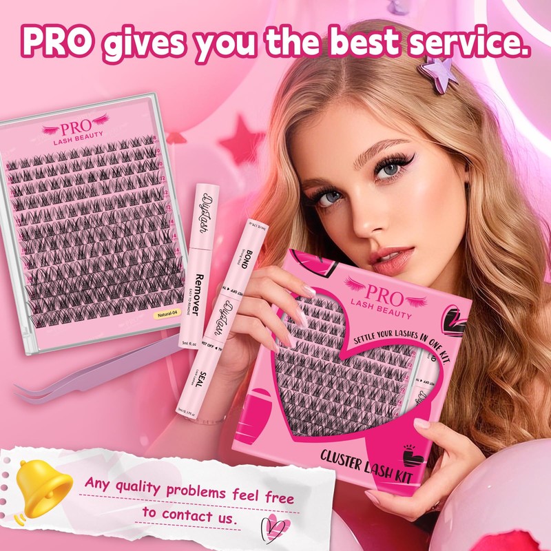 Lash Clusters Kit with 144 Pcs Individual Lashes Cluster Lashes