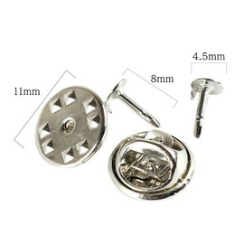 HappyHome 30pcs Pin Hardware Butterfly Tack Butterfly Clasp Handmade Accessory Parts (Silver)