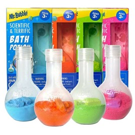 Mr. Bubble Bath potion beaker + bath salt bath experiment play 4 types (orange pink blue green) / 바스포션 비커+입욕제 목욕 실험 놀이 4종(오렌지 핑크 블루 그린)