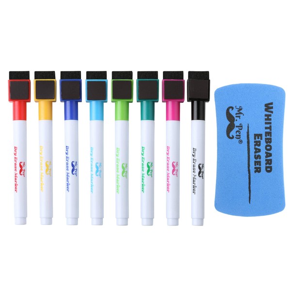 Mr. Pen- Magnetic Dry Erase Markers, 8 Pack with 1