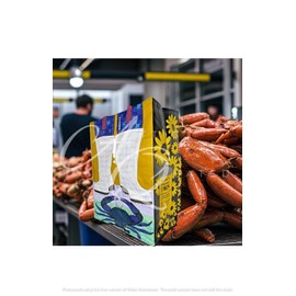 Trader Joe's Maryland Reusable Grocery Shopping Bag; State Themed Design: Blue Crab, Cheseapeake Watermen, Assateague Wild Horse...