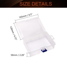 MroMax PP Component Storage Box 165x120x58mm Plastic Organizer Container Tool Boxes for Electronic Component Small Accessories Transparent Color 1Pc