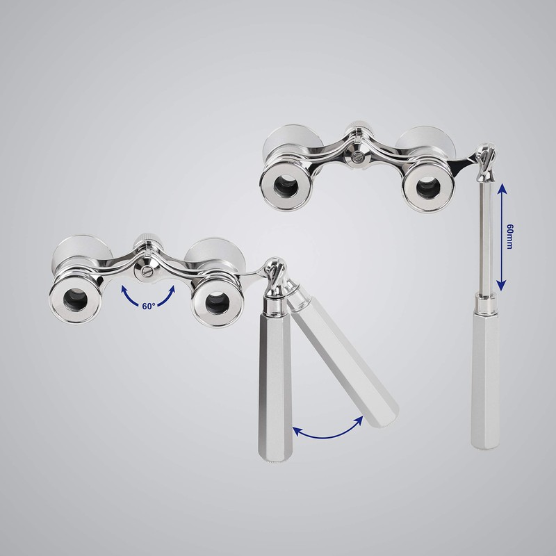 Aomekie Theatre Opera Glasses with Handle 3X25 Compact Folding Binoculars