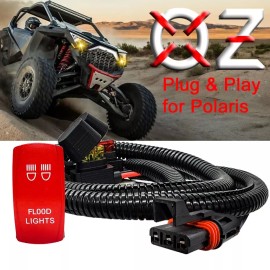 OZ-USA FLOOD LIGHTS On/Off Red Rocker Switch Pulse Power Busbar Plug Harness Polaris