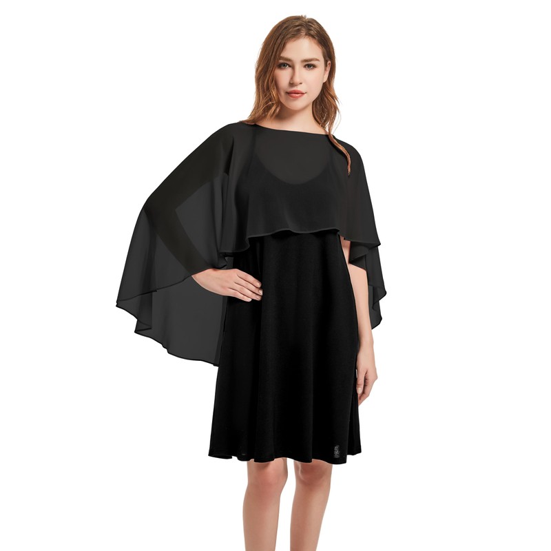 florynova Womens Chiffon Cape Shawls for Wedding Dresses Elegant Banquet