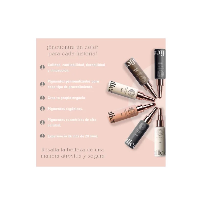 Pigmento Microblading Alice Cosmetic Tinta Dark Black 15ml