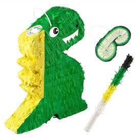 Dinosaur Pinata for Jurassic Size Fun at Parties and Celebrations - T-Rex Dino Pinata Includes Blind-Fold & Baton - Excellent Addition to a Dinosaur Birthday Party - Dinosaur Party Games - 1 Set