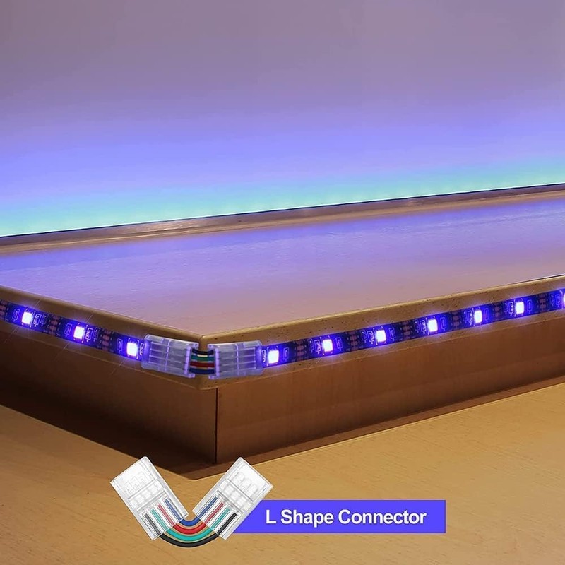 LED Strip Connector 4 Pin 8mm Right Angle Adjustable L