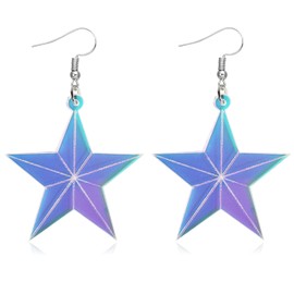 Arylic Earrings for Women Neon Earrings Star Heart Lighting Bolt Earrings 80s Earrings Lightweight Earrings Reto 80s Jewelry Party Accessories (star)