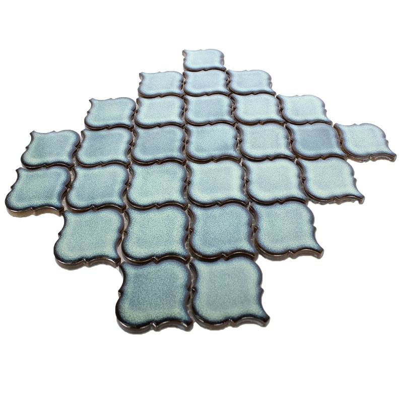 Ceramic Mosaic Tiles Trier Florentine Blue Speckled Shiny Wall Floor