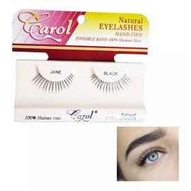 Carol Pestaña Postiza Tira Invisible Cabello Humano Jane