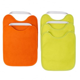 Yellow Koala Kindergarten-Lätzchen mit Gummizug – 5 Stück – wasserdicht, sicher und leicht zu reinigen – ideal für Babynahrung – 25 x 29 cm – perfekt für Kinder von 0 – 3 Jahren, Grün und Orange, One