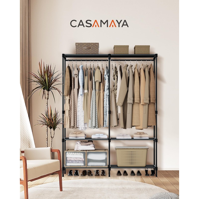 CASAMAYA Clothes Rack, Portable Closet, 54.3 Inch Large Capacity Wardrobe