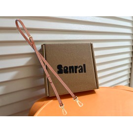 Senral Genuine Leather Shoulder Strap Handbag Strap Replacement Compatibility with L.ong C.hamp Le Pliage Pouches Conversion Kit Crossbody Shoulder Strap, Brown+Gold Hw