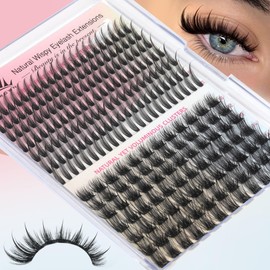 Wispy Lash Clusters with Spikes Natural Eyelash Extensions Fairy Lash Extensions DIY Lash Extensions at Home 10mm-20mm Natural Volume Individual Lashes 238Pcs in Total