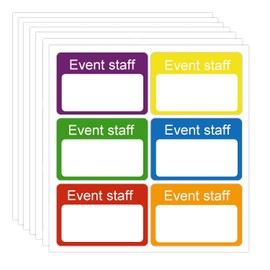 300 PCS Event Staff Name Tag Stickers 2×3 inch Colorful Name Tag Labels Self Adhesive Event Staff Tags for Sporting Events Concerts Festival Business Conferences Meetings