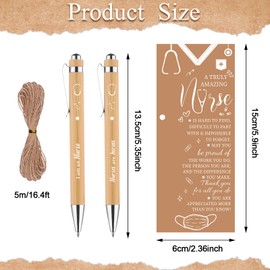 24 PCS Nurse Gift for Women Nursing Graduation Gift Set Include Bamboo Ballpoint Pen Inspirational Bookmarks with Twine for Nurse Party Decorations Medical Assistants Staff Students Coworker