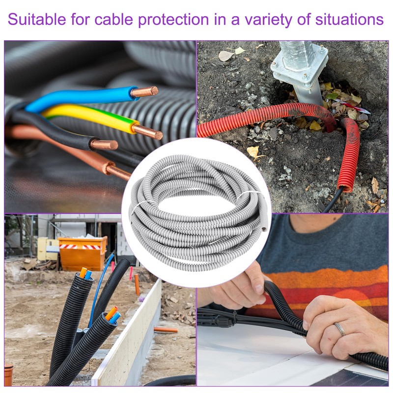 DMiotech 6m Wire Loom Split Tubing 6.5mm, Cord Protectors from
