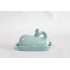 Creative Co-Op Aqua Blue Whale Shaped Butter Dish