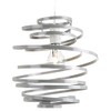 Modern Designer Grey Gloss Metal Double Ribbon Spiral Swirl Ceiling