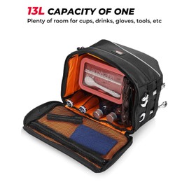 KEMIMOTO [Upgrade] Motorcycle Saddle Bags Middle-Sized Motorcycle Throw Over Saddlebags Oragne Liner Scooter Panniers 26L Universal Compatible with Softail Sportster Cruiser Motorbike Dirt Bike