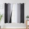 VEHEDE Black and Greyish White Ombre Blackout Short Curtains 45