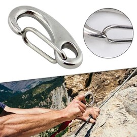 Mini mosquetón de Acero Inoxidable con Cierre a presión y Mecanismo de Resorte para Pesca, Camping y Senderismo.