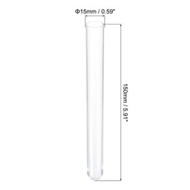 PATIKIL 13ml Plastic Test Tubes, 20Pcs 150x15mm Tubes for Scientific Experiments Party Decoration Candy Bead Storage Bath Salt Lab Use, Clear