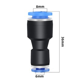 TAILONZ PNEUMATIC 10 pieces: External diameter 0.2 x 0.3 inch (6 mm) x outer diameter 0.3 inch (8 mm) direct pipe and push type pneumatic connector PG6-8