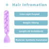 Light Purple Synthetic Hair for Braiding, 24 Inches, 3 Packs,