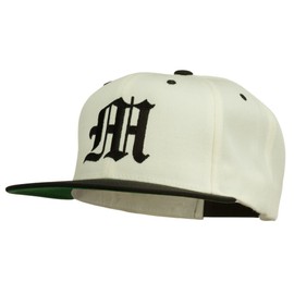 e4Hats.com Old English M Embroidered Cap - Natural Black OSFM