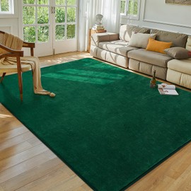 Softlife Christmas Green Living Room Rug, 5x7 Washable Area Rugs for Bedroom, Soft Fluffy Fuzzy Carpet Bedside Rug Indoor Non-Slip Rug for Kids Home Decor Aesthetic Dorm Nursery