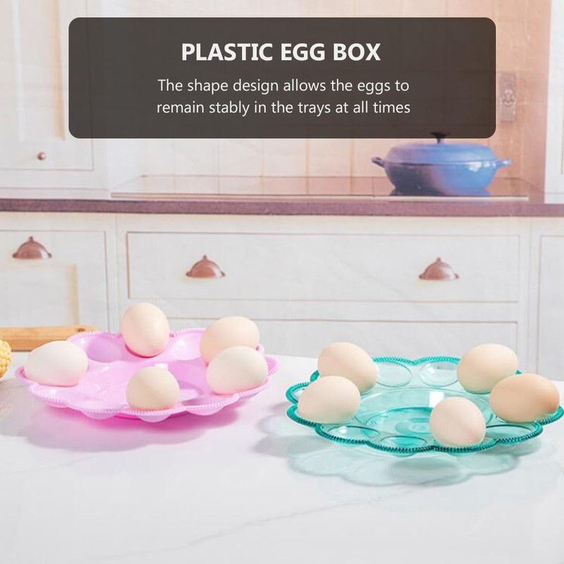 Lurrose Deviled Egg Platter Tray, 4Pcs Egg Holder Dish Flats