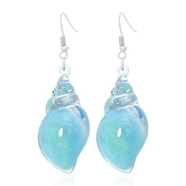 Seashell Earrings for Women Trendy 2025 Resin Shell Earrings Blue Ocean Beachy Jewelry Summer Dress for Women Beach Vacation Essentials Outfits