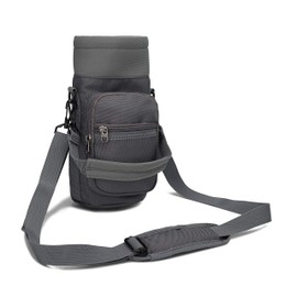 Water Bottle Pouch Multi-Purpose Hydration Waist Carrier Bag with Detachable Handle Strap &Shoulder Strap (Gray)
