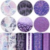 6 Pieces 8x12 Inch (21cmx30cm) Faux Leather Sheets Mixed Purple